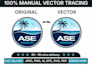 fix ai image, do vector tracing, recreate and redraw logo